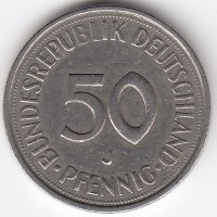 ФРГ 50 пфеннигов 1980 год (J)