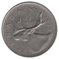 Канада 25 центов 1975 год