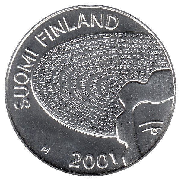 Финляндия 100 марок 2001 год (Айно Акте)