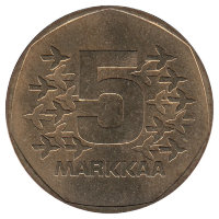 Финляндия 5 марок 1975 год