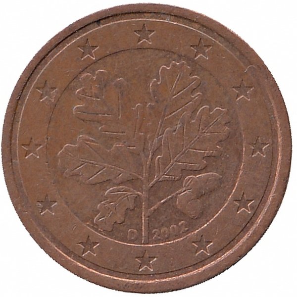 Германия 2 евроцента 2002 год (D)