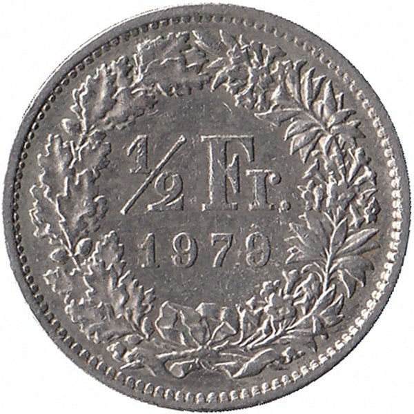 Швейцария 1/2 франка 1979 год 