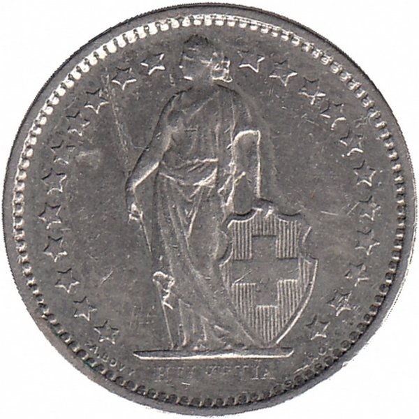 Швейцария 1/2 франка 1979 год 