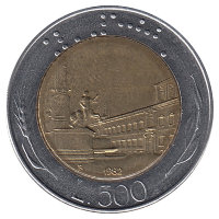 Италия 500 лир 1982 год