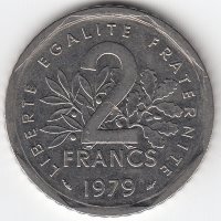 Франция 2 франка 1979 год