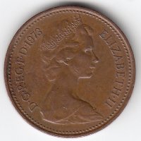 Великобритания 1 новый пенни 1973 год