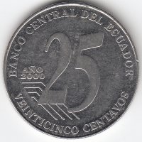 Эквадор 25 сентаво 2000 год