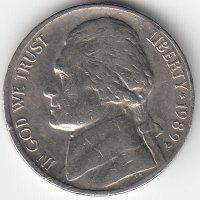 США 5 центов 1989 год (P)