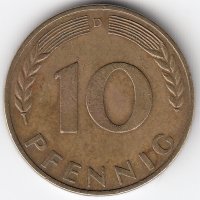 ФРГ 10 пфеннигов 1950 год (D)