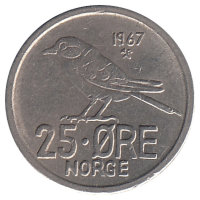 Норвегия 25 эре 1967 год