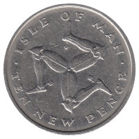 Остров Мэн 10 новых пенсов 1975 год