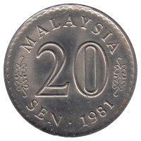 Малайзия 20 сен 1981 год (aUNC)