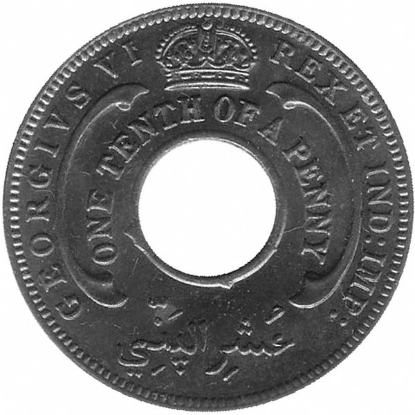 Британская Западная Африка 1/10 пенни 1944 год (UNC)
