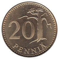 Финляндия 20 пенни 1983 год "К" (UNC)