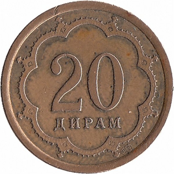 Таджикистан 20 дирамов 2001 год
