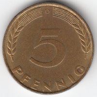 ФРГ 5 пфеннигов 1971 год (D)