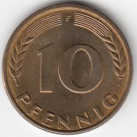 ФРГ 10 пфеннигов 1950 год (F)