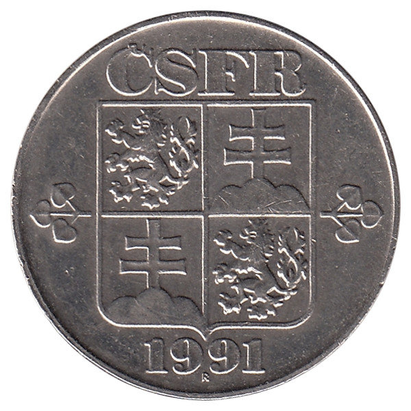Чехословакия 2 кроны 1991 год (UNC)
