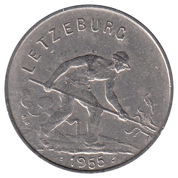 Люксембург 1 франк 1955 год
