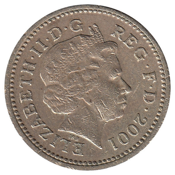 Великобритания 1 фунт 2001 год