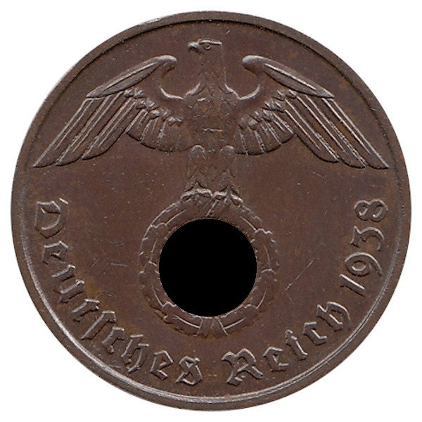 Германия (Третий Рейх) 2 рейхспфеннига 1938 год (А)