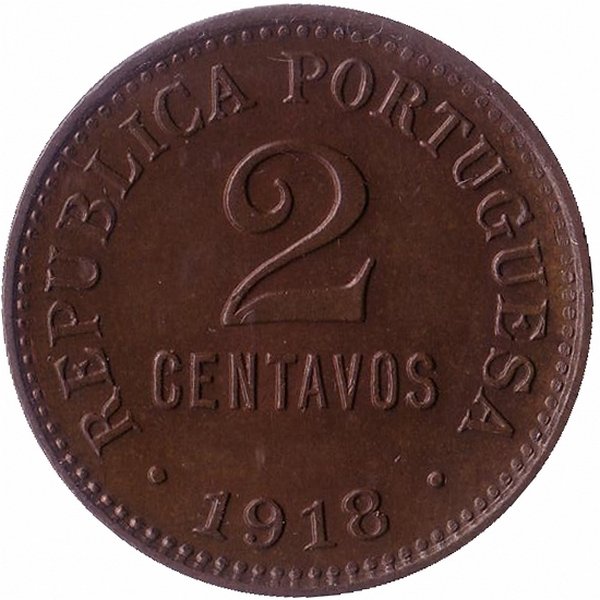 Португалия 2 сентаво 1918 год (aUNC)