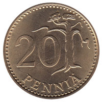 Финляндия 20 пенни 1990 год (UNC)