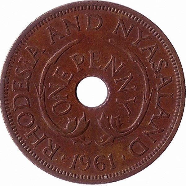 Родезия и Ньясаленд 1 пенни 1961 год