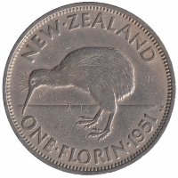 Новая Зеландия 2 шиллинга (флорин) 1951 год