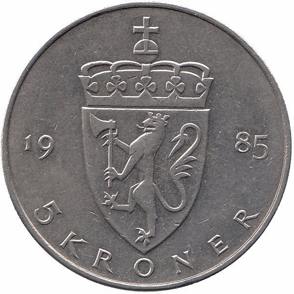 Норвегия 5 крон 1985 год