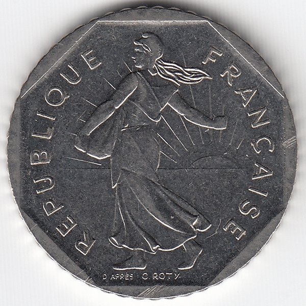 Франция 2 франка 1982 год