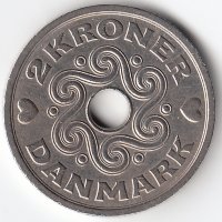 Дания 2 кроны 1993 год