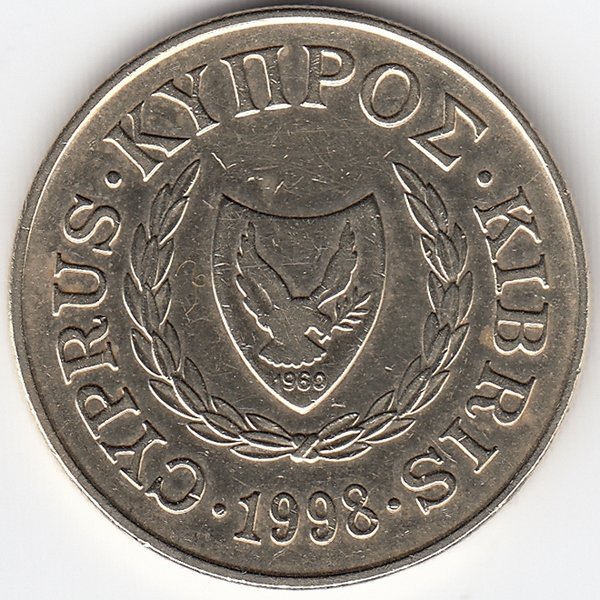 Кипр 20 центов 1998 год