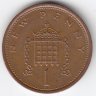 Великобритания 1 новый пенни 1975 год