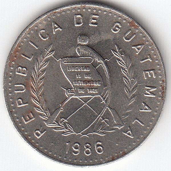 Гватемала 10 сентаво 1986 год