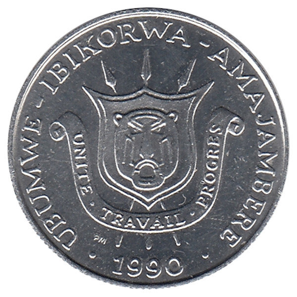 Бурунди 1 франк 1990 год (UNC)