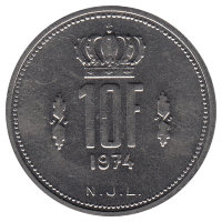 Люксембург 10 франков 1974 год