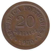 Кабо-Верде 20 сентаво 1930 год (XF+)