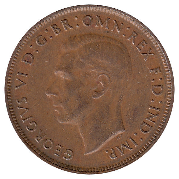 Австралия 1 пенни 1944 год (точка после "PENNY")