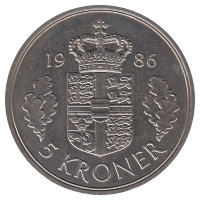 Дания 5 крон 1986 год