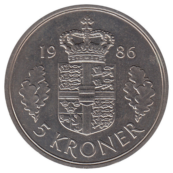 Дания 5 крон 1986 год