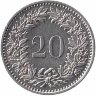 Швейцария 20 раппенов 1980 год
