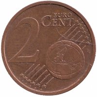 Германия 2 евроцента 2010 год (F)