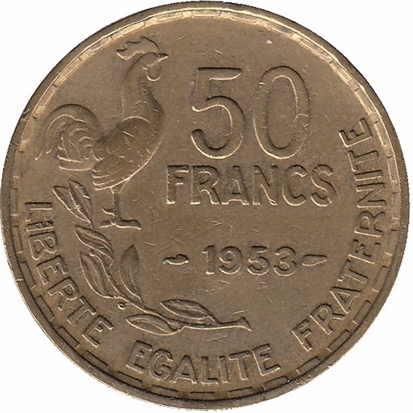 Франция 50 франков 1953 год