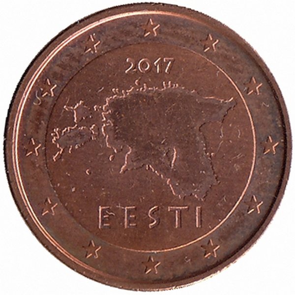 Эстония 1 евроцент 2017 год