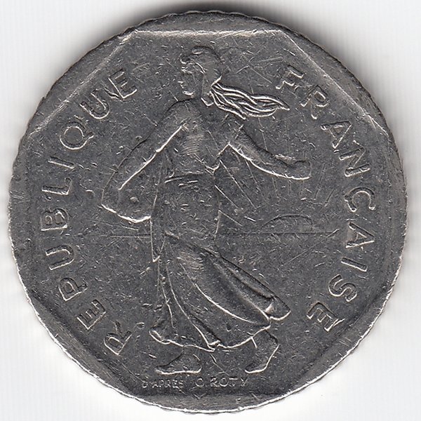 Франция 2 франка 1983 год