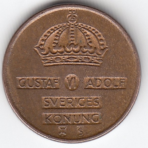 Швеция 1 эре 1957 год
