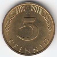 ФРГ 5 пфеннигов 1972 год (G)