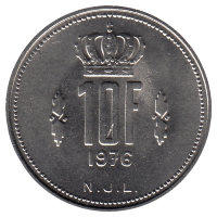 Люксембург 10 франков 1976 год