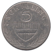 Австрия 5 шиллингов 1972 год